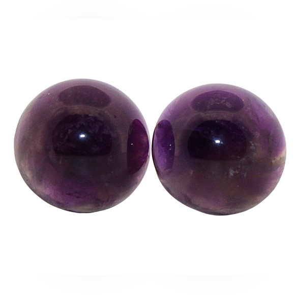 Handmade Jewelry - 12mm Round Amethyst Silver Stud Earrings 12RSSE12